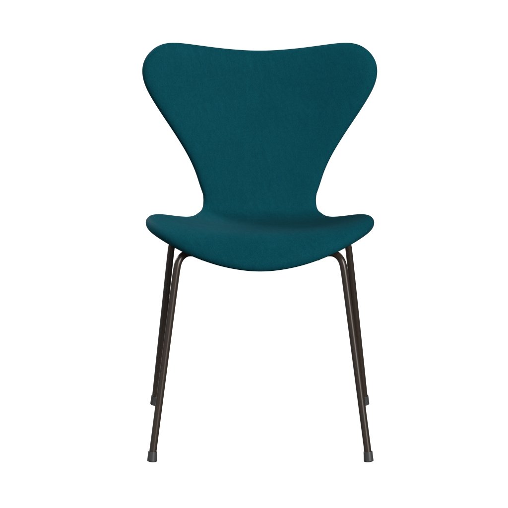 Fritz Hansen 3107 stol helt vadderad, brun brons/komfort grön/blå