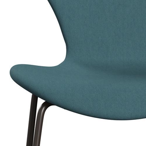 Fritz Hansen 3107 stol helt vadderad, brun brons/komfort ljusgrå/blå