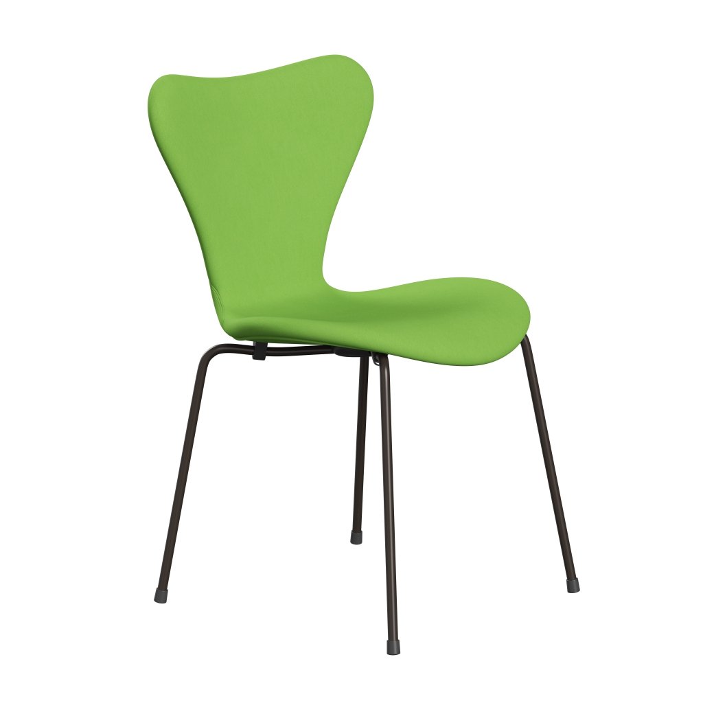 Fritz Hansen 3107 stol helt vadderad, brun brons/komfort ljusgrön (C68010)