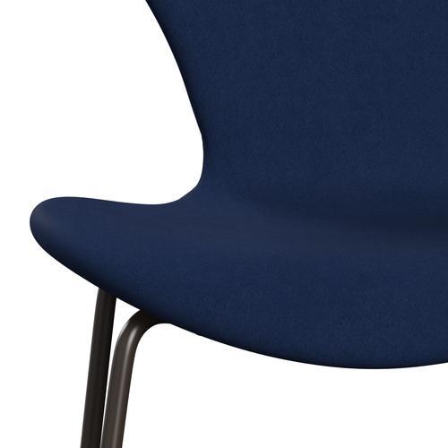 Fritz Hansen 3107 stol helt vadderad, brun brons/komfort dammig blå