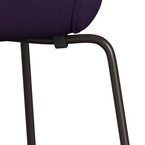 Fritz Hansen 3107 stol helt vadderad, brun brons/komfort mörk lila