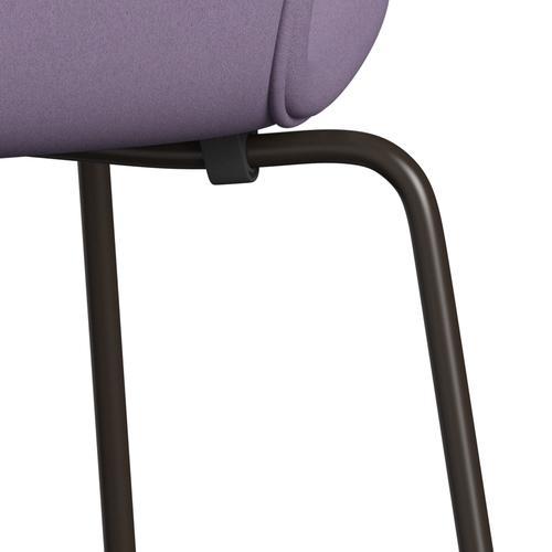 Fritz Hansen 3107 stol helt vadderad, brun brons/komfort vit/lätt lila