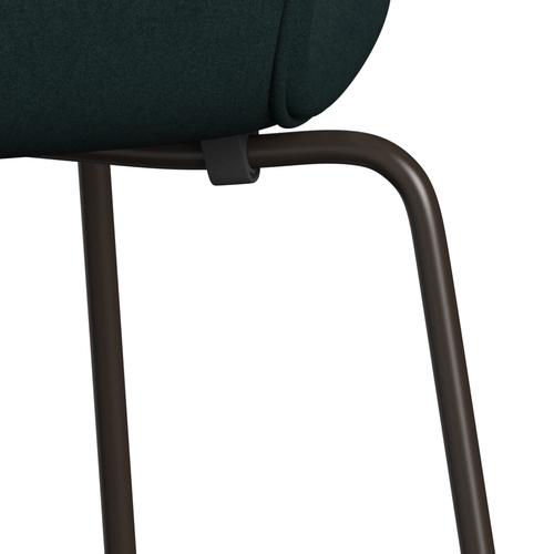 Fritz Hansen 3107 stol helt vadderad, brun brons/divina mörkgrön (div886)