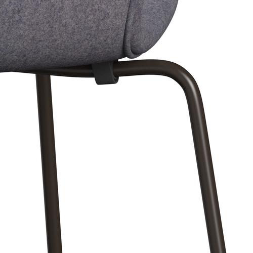 Fritz Hansen 3107 stol helt vadderad, brun brons/divina MD blekblå grå