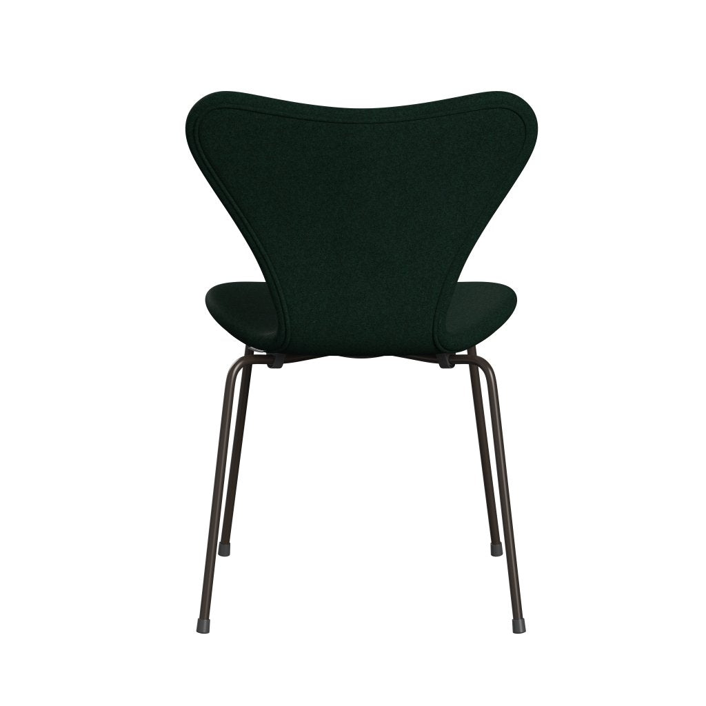 Fritz Hansen 3107 stol helt vadderad, brun brons/divina melange mörkgrön