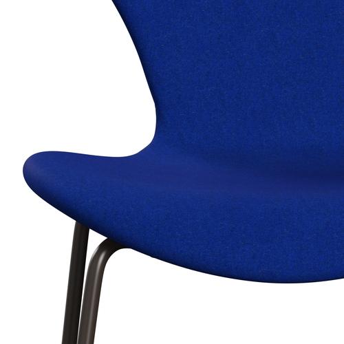 Fritz Hansen 3107 stol helt vadderad, brun brons/divina melange elektrisk blå