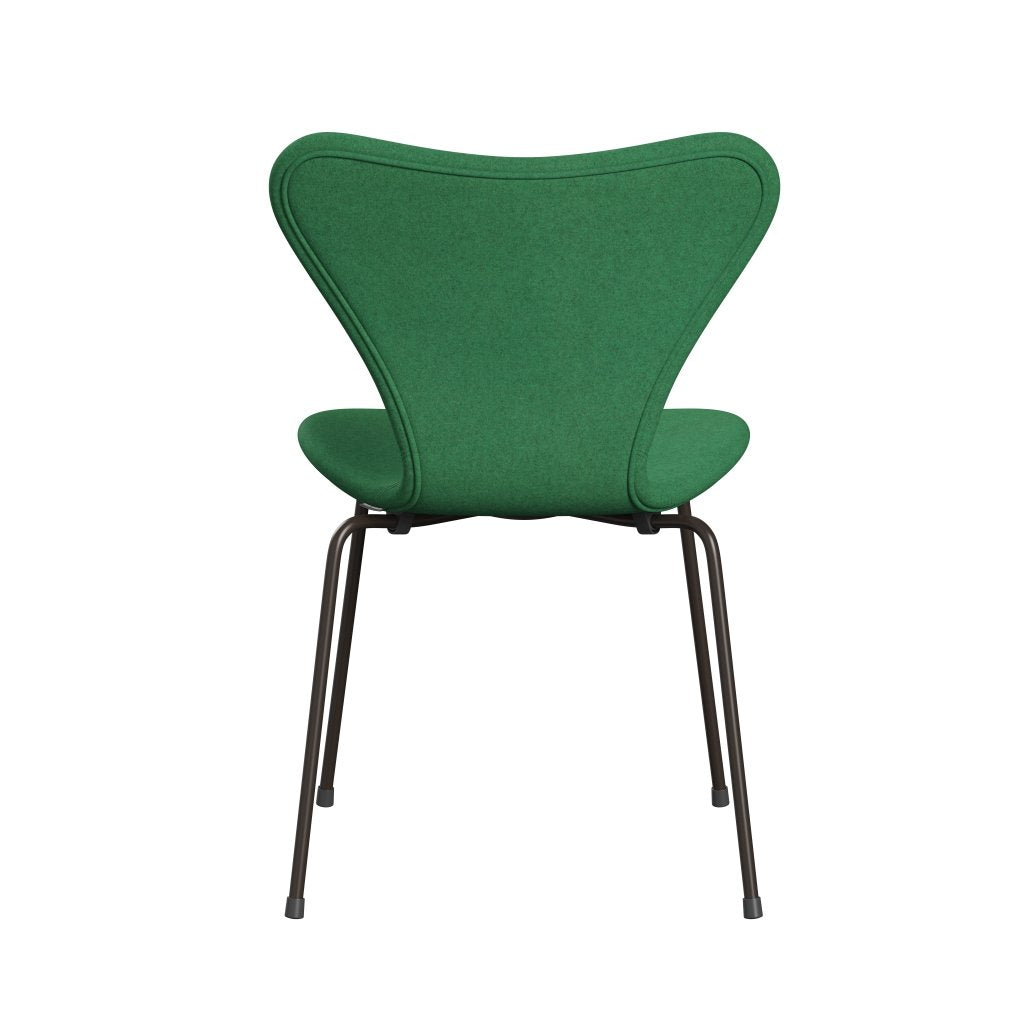 Fritz Hansen 3107 stol helt vadderad, brun brons/divina melange grön