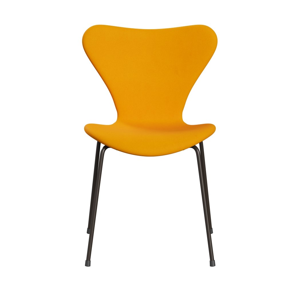 Fritz Hansen 3107 stol helt vadderad, brun brons/divina orange (div426)