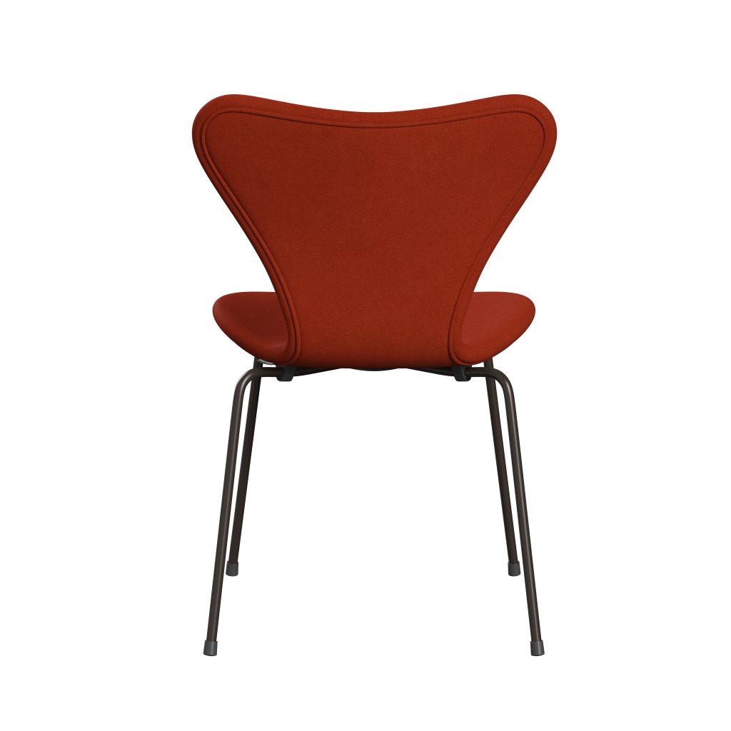 Fritz Hansen 3107 stol helt vadderad, brun brons/divina terrakotta röd