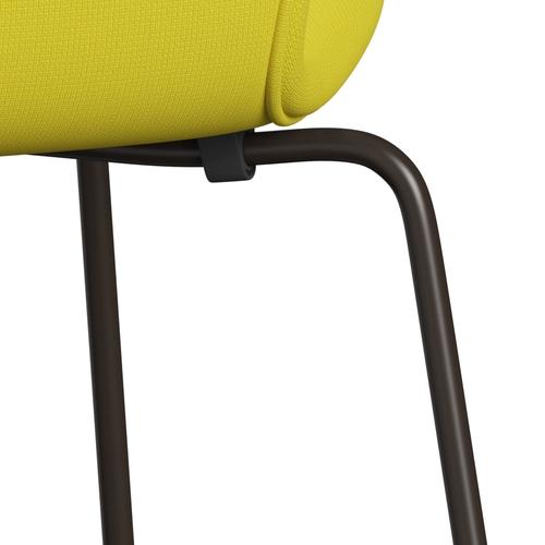 Fritz Hansen 3107 Stol Fuldpolstret, Brown Bronze/Fame Gul