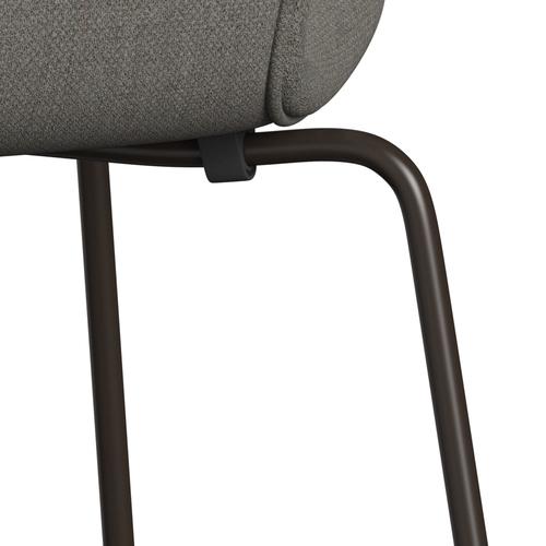 Fritz Hansen 3107 stol helt vadderad, brun brons/fiord grå/sten