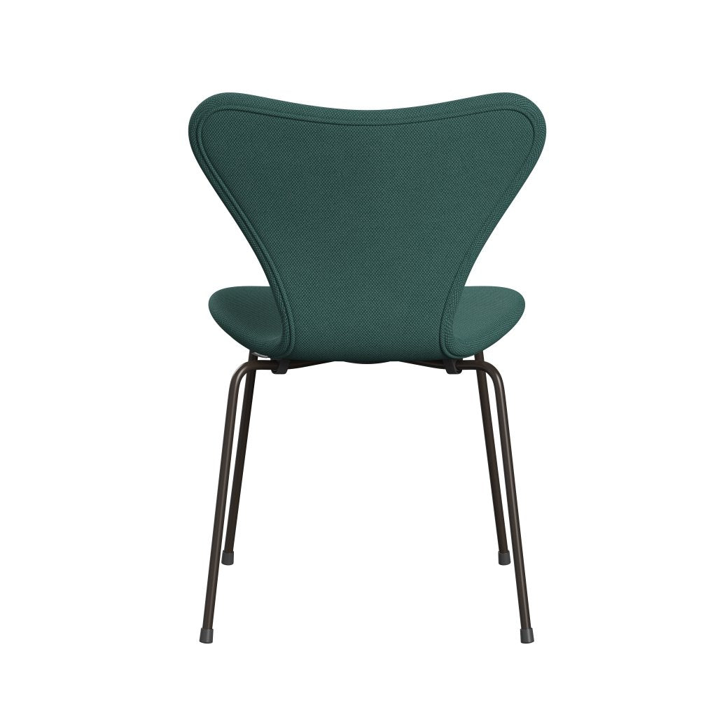 Fritz Hansen 3107 stol helt vadderad, brun brons/fiord grön