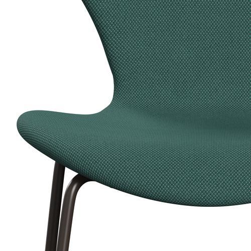 Fritz Hansen 3107 stol helt vadderad, brun brons/fiord grön