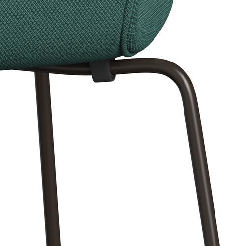 Fritz Hansen 3107 Stol Fuldpolstret, Brown Bronze/Fiord Grøn