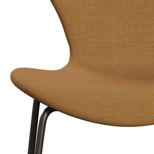 Fritz Hansen 3107 stol helt vadderad, brun brons/fiord orange