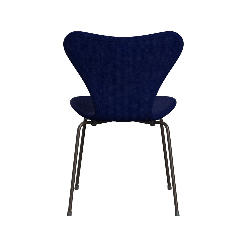 Fritz Hansen 3107 stol helt vadderad, brun brons/hallingdal mörkblå