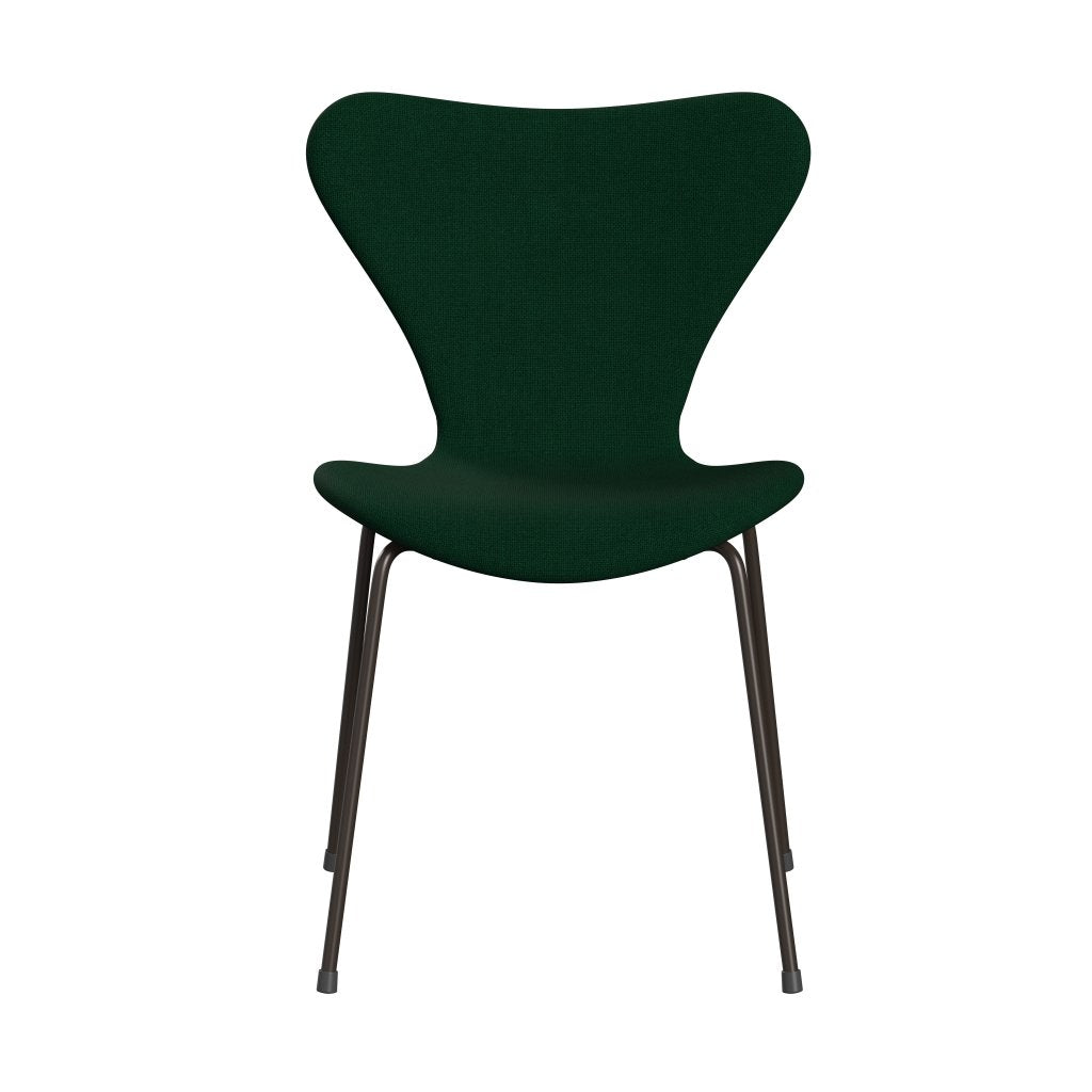 Fritz Hansen 3107 stol helt vadderad, brun brons/hallingdal glasgrönt