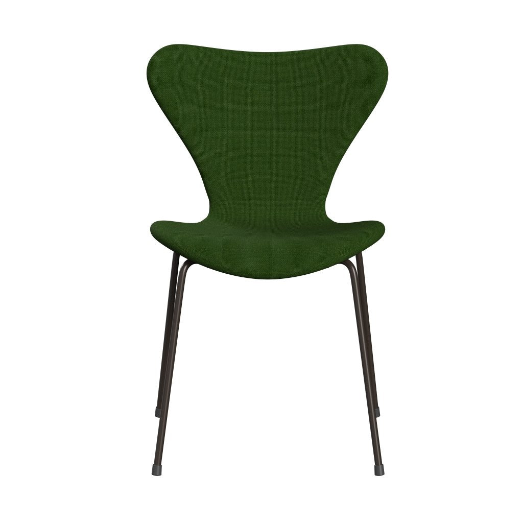 Fritz Hansen 3107 stol helt vadderad, brun brons/hallingdal gräsgrön