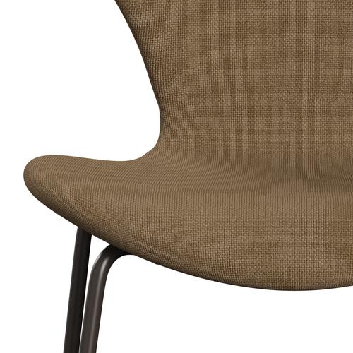 Fritz Hansen 3107 stol helt vadderad, brun brons/hallingdal ljusgrå