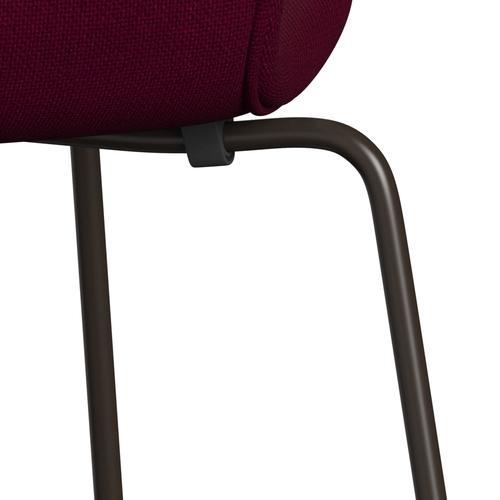 Fritz Hansen 3107 stol helt vadderad, brun brons/hallingdal mörkrosa