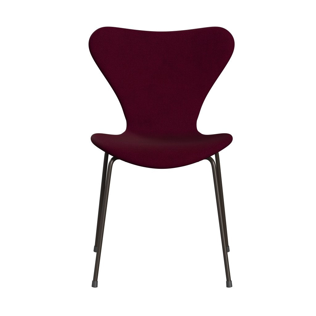 Fritz Hansen 3107 Stol Fuldpolstret, Brown Bronze/Hallingdal Mørk Rosa