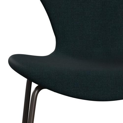 Fritz Hansen 3107 stol helt vadderad, brun brons/remix mörkgrön