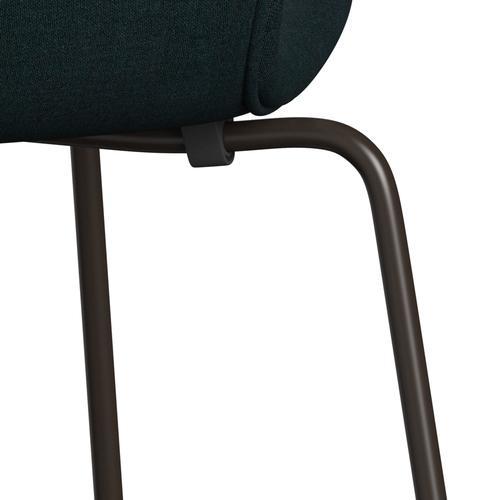 Fritz Hansen 3107 stol helt vadderad, brun brons/remix mörkgrön