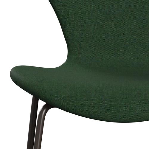 Fritz Hansen 3107 stol helt vadderad, brun brons/remix gräsgrön
