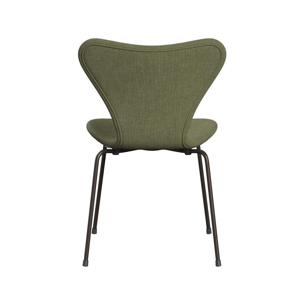 Fritz Hansen 3107 stol helt vadderad, brun brons/remix grön