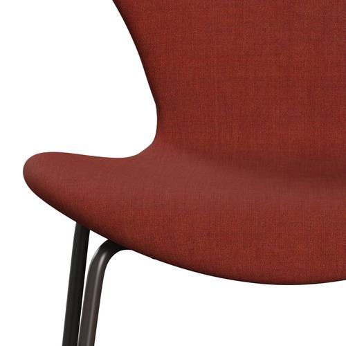 Fritz Hansen 3107 stol helt vadderad, brun brons/remix terrakotta