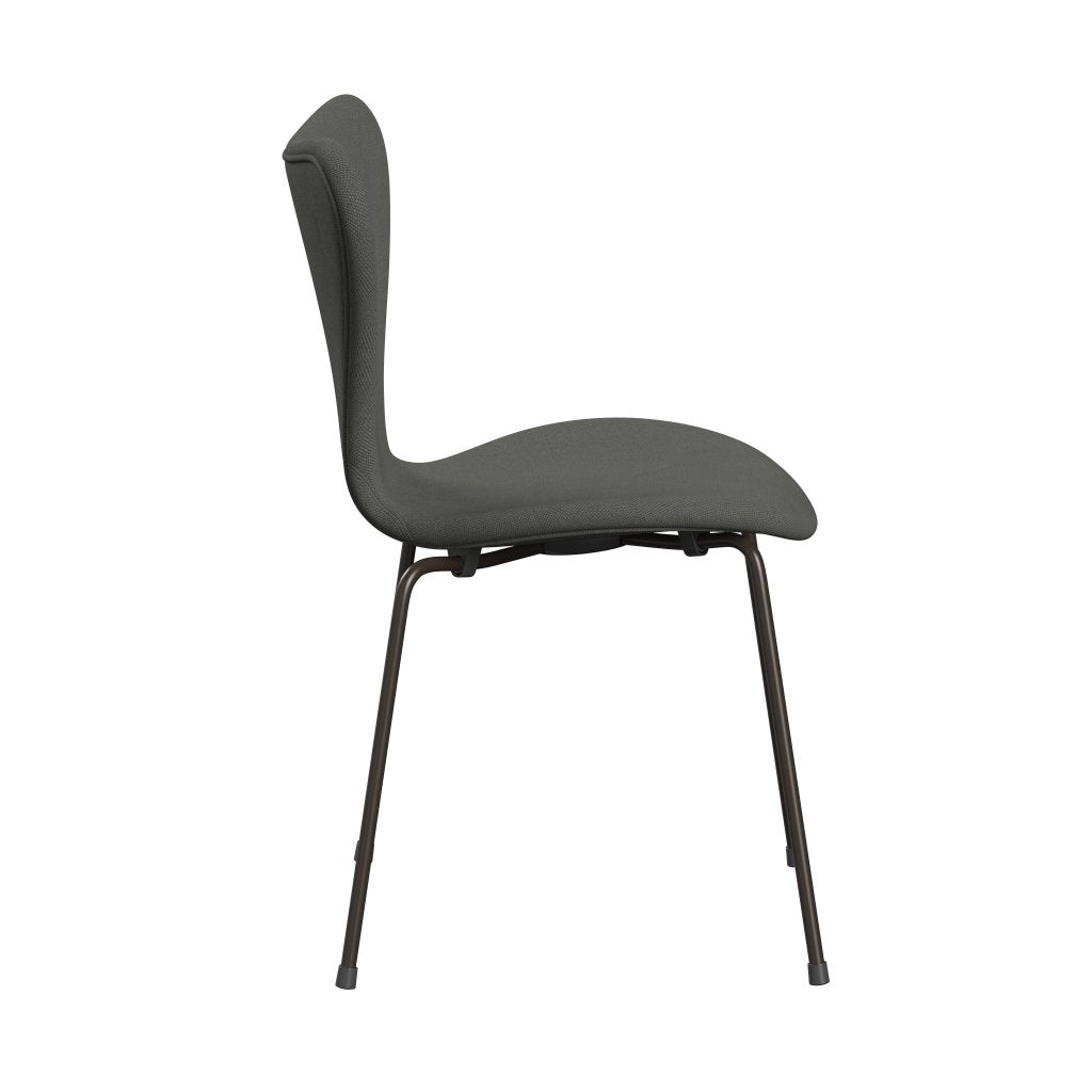 Fritz Hansen 3107 stol helt vadderad, brun brons/stålcutgrå