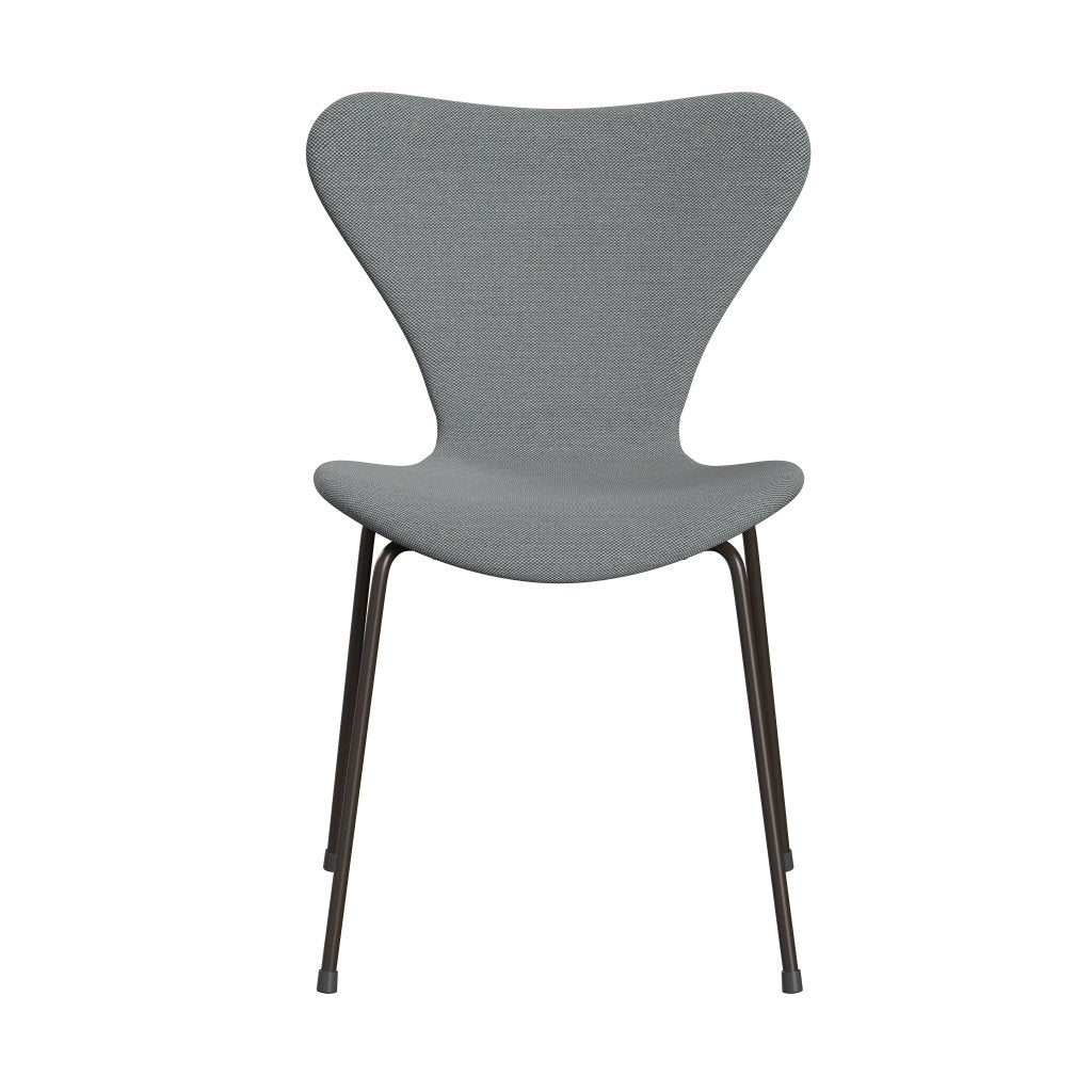 Fritz Hansen 3107 stol helt vadderad, brun brons/stålcuttrio grå