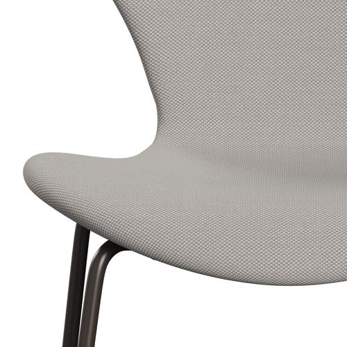 Fritz Hansen 3107 stol helt vadderad, brun brons/stålcut trio vit & grå