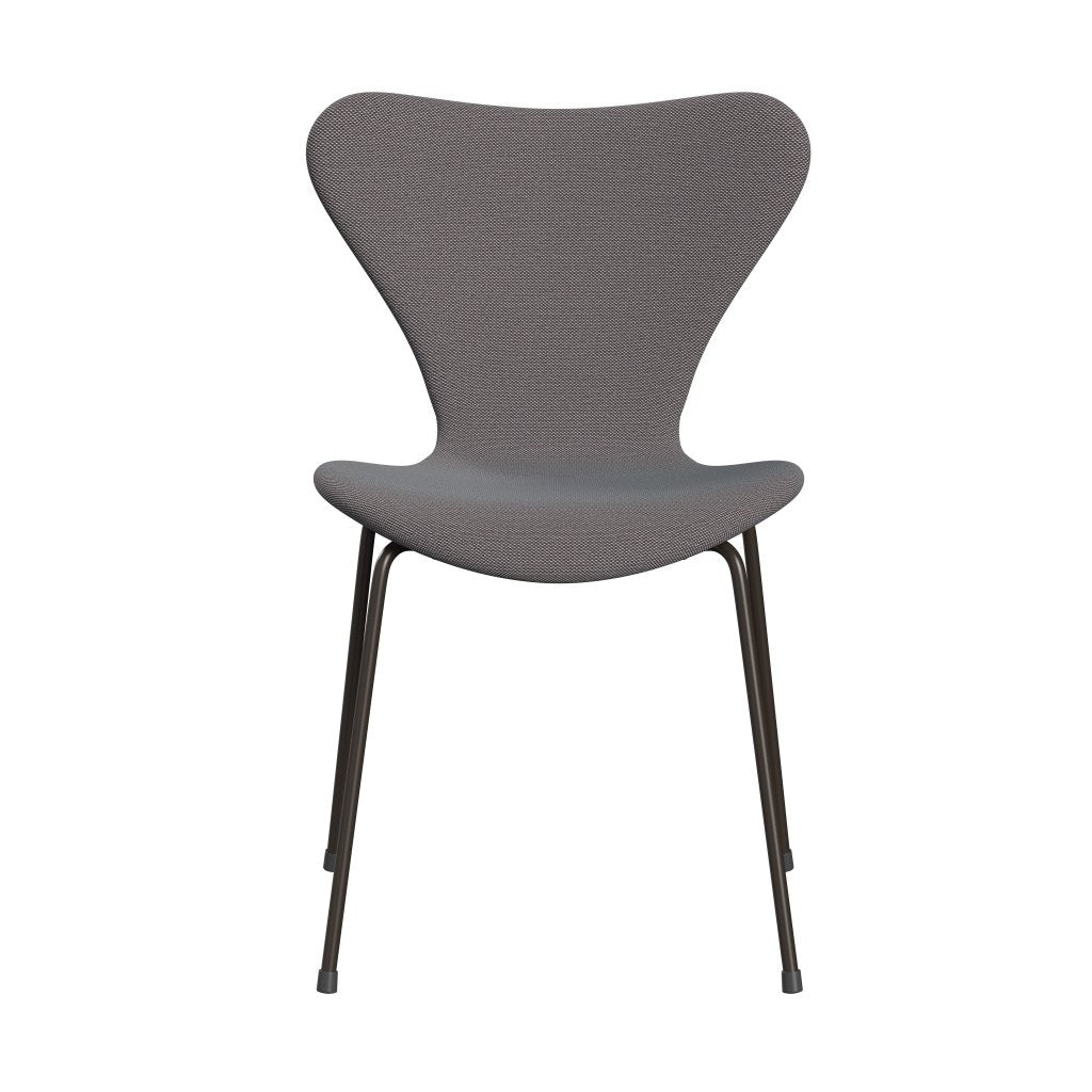 Fritz Hansen 3107 stol helt vadderad, brun brons/stålcuttrio blekblå/brun/svart