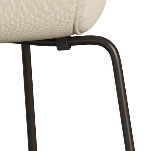Fritz Hansen 3107 stol helt vadderad, brun brons/stålcut vit