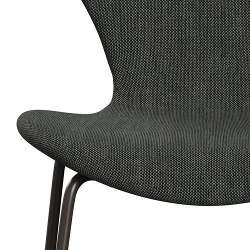 Fritz Hansen 3107 stol helt vadderad, brun brons/sunniva 2 ljusgrå/mörkgrå