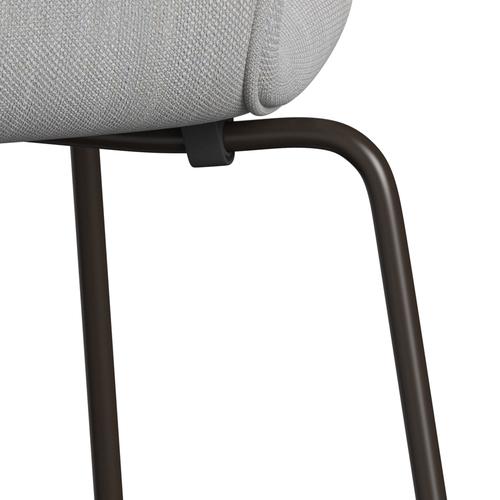 Fritz Hansen 3107 stol helt vadderad, brun brons/sunniva 2 naturlig/ljusgrå