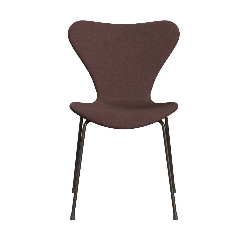 Fritz Hansen 3107 stol helt vadderad, brun brons/tonus lila/grå