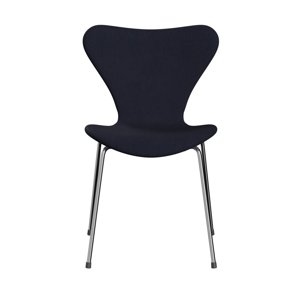 Fritz Hansen 3107 stol helt vadderad, kromad stål/komfortjord grå