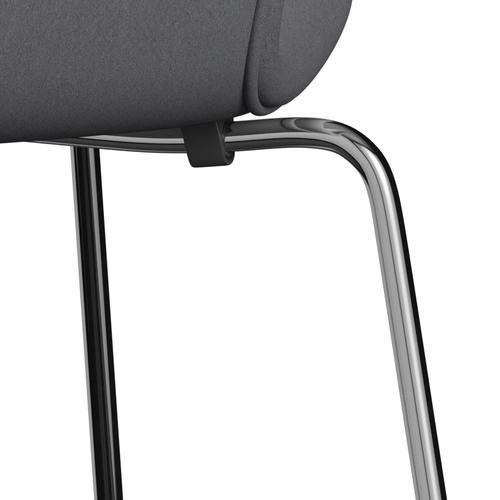 Fritz Hansen 3107 stol helt vadderad, kromad stål/komfortgrå (C01012)