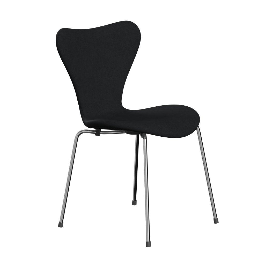 Fritz Hansen 3107 Stol Fuldpolstret, Forkromet Stål/Comfort Sort/Grå