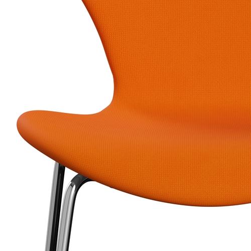 Fritz Hansen 3107 stol helt vadderad, kromad stål/berömmelse orange (F63077)
