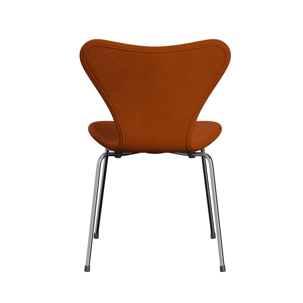 Fritz Hansen 3107 stol helt vadderad, kromad stål/hallingdal orange (HAL547)