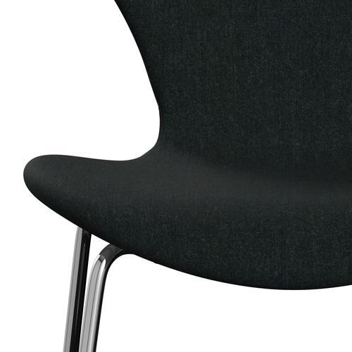 Fritz Hansen 3107 stol helt vadderad, kromad stål/remix svart (REM183)