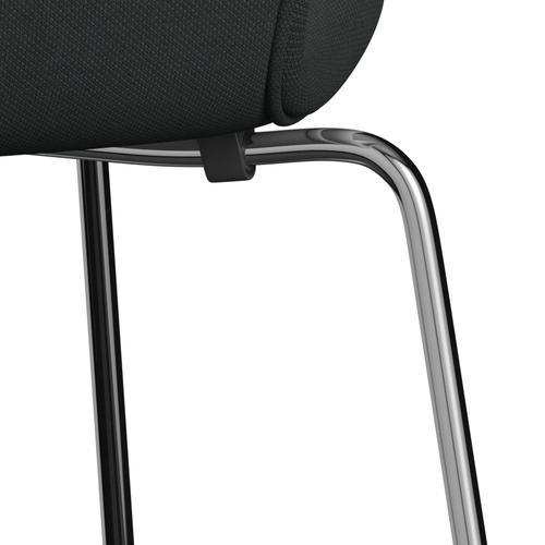 Fritz Hansen 3107 Stol Fuldpolstret, Forkromet Stål/Steelcut Charcoal