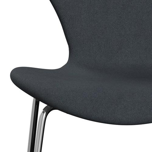 Fritz Hansen 3107 stol helt vadderad, kromad stål/tonus mörkgrå