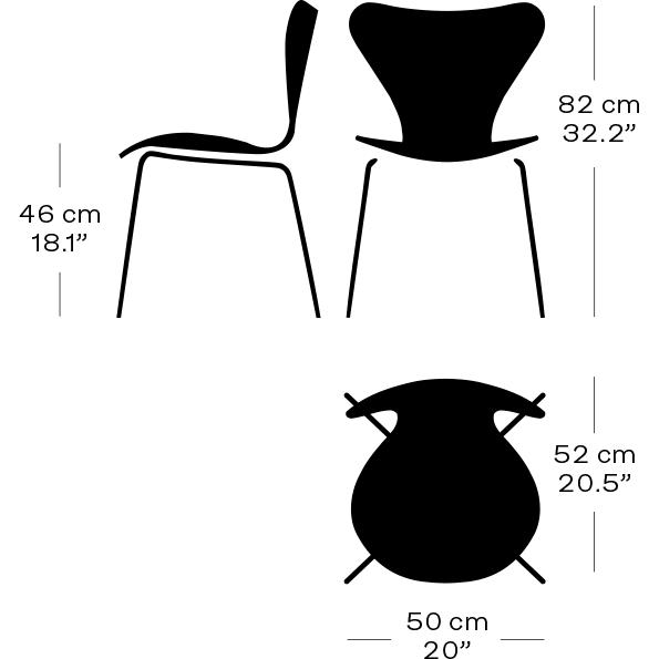 Fritz Hansen 3107 stol helt vadderad, kromad stål/tonus orange (ton554)