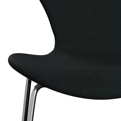 Fritz Hansen 3107 stol helt vadderad, kromad stål/tonus svart