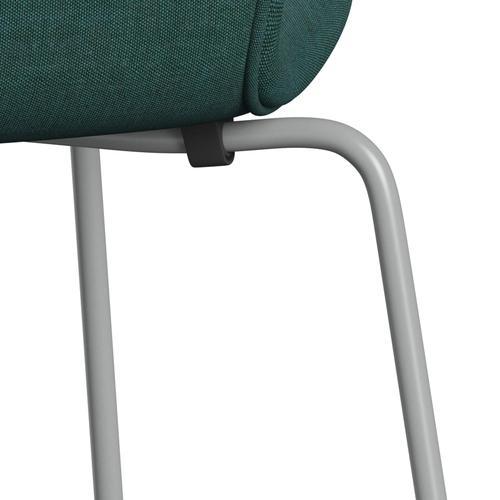 Fritz Hansen 3107 stol helt vadderad, nio grå/duk smaragdgrön