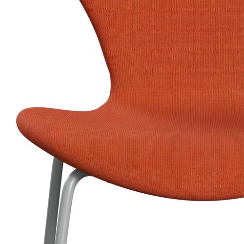 Fritz Hansen 3107 stol helt vadderad, nio grå/duk dammig orange